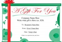 Free Printable Gift Certificate Template  Free Christmas Gift pertaining to Homemade Christmas Gift Certificates Templates