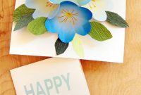 Free Printable Happy Birthday Card With Pop Up Bouquet  A Piece Of in Free Pop Up Card Templates Download