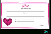 Free Printable Love Certificates intended for Love Certificate Templates