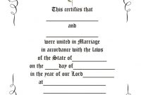 Free Printable Marriage Certificate Template  Mandegar intended for Blank Marriage Certificate Template