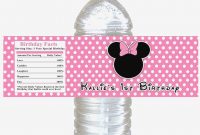 Free Printable Mickey Mouse Water Bottle Labels  Page   Water in Minnie Mouse Water Bottle Labels Template