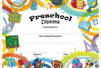 Free Printable Preschool Diplomas  Preschool Classroom inside Free Printable Graduation Certificate Templates