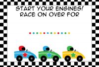Free Printable Race Car Birthday Party Invitations   Birthdays regarding Blank Race Car Templates