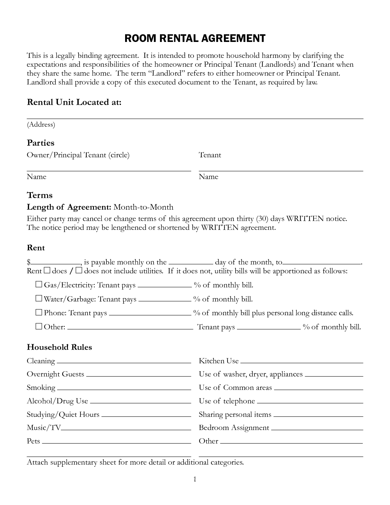 Free Printable Rental Lease Agreement Form Template  Bagnas with Commercial Kitchen Rental Agreement Template