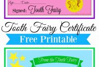 Free Printable Tooth Fairy Certificate  Tooth Fairy Ideas  Tooth within Tooth Fairy Certificate Template Free