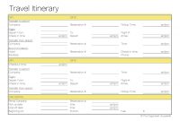 Free Printable – Travel Itinerary  Itineraries Etc  Travel with Blank Trip Itinerary Template