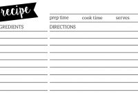 Free Recipe Card Template Printable  Paper Trail Design inside Template For Cards To Print Free