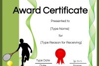 Free Tennis Certificate  Customize Online  Print within Tennis Certificate Template Free