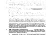 Free Texas Rental Lease Agreements  Residential  Commercial  Pdf regarding Mutual Understanding Agreement Template