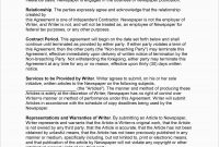 Freelance Agreement Template Free Unique Freelance Writer Contract intended for Freelance Writer Agreement Template