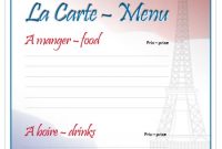 French Menu Template throughout French Cafe Menu Template