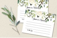 Funeral Share A Memory Card  Printable Funeral Memory Card throughout In Memory Cards Templates
