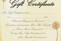 Gift Certificate Template Massage  Certificatetemplategift within Massage Gift Certificate Template Free Printable
