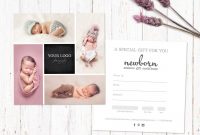 Gift Certificate Template Newborn Session Photography Gift Card pertaining to Photoshoot Gift Certificate Template