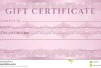 Gift Certificate Voucher Coupon Template Stock Vector inside Pink Gift Certificate Template