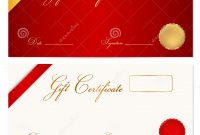 Gift Certificate Voucher Template Wax Seal Stock Vector for Present Certificate Templates