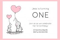 Girls St Birthday Invitation Template  Venngage throughout First Birthday Invitation Card Template