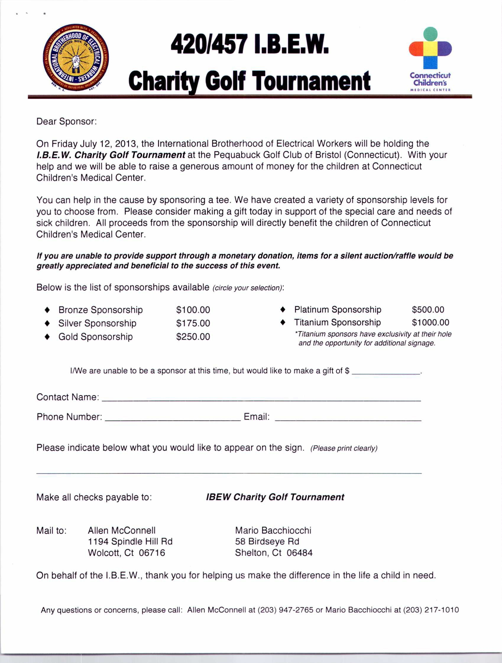 Golf Tournament Sponsorship throughout Golf Tournament Sponsorship Agreement Template