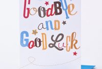 Good Luck Card  Goodbye  Good Luck  Only P inside Good Luck Card Templates