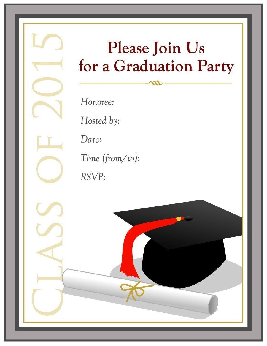 Graduation Invitations Graduation Party Invitation Templates Free throughout Free Graduation Invitation Templates For Word