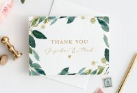 Greenery Thank You Card Template Instant Download within Thank You Note Card Template