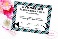 Gymnastics Award Gymnastics Certificate Printable  Etsy intended for Borderless Certificate Templates