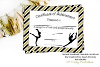 Gymnastics Award Gymnastics Certificate Printable  Etsy intended for Gymnastics Certificate Template