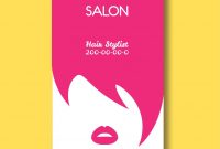 Hair Salon Business Card Templates With Pink Hair Vector Image with Hair Salon Business Card Template