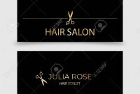 Hair Salon Hair Stylist Business Card Vector Template Royalty Free in Hair Salon Business Card Template