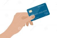 Hand Holding Credit Card Vector Illustration Isolated On White with Credit Card Templates For Sale