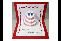 Happy Birthday Cake  Popup Card Tutorial pertaining to Free Pop Up Card Templates Download