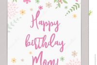 Happy Birthday Mom Greeting Card Stock Vector  Illustration Of throughout Mom Birthday Card Template
