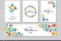 Happy Mother's Day Card And Label Floral Set Stock Illustration with regard to Mothers Day Card Templates