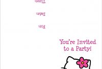 Hello Kitty Free Printable Birthday Party Invitation Personalized with regard to Hello Kitty Birthday Card Template Free