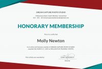 Honorary Member Certificate  Sansurabionetassociats pertaining to New Member Certificate Template