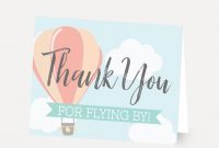 Hot Air Balloon Baby Shower Thank You Card Template Thank  Etsy intended for Thank You Card Template For Baby Shower