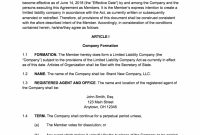 How To Create An Llc Operating Agreement  Free Templates intended for Share Farming Agreement Template