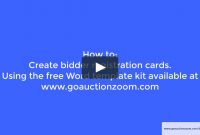 How To Use The Bidder Registration Card Template From Auctionzoom pertaining to Auction Bid Cards Template