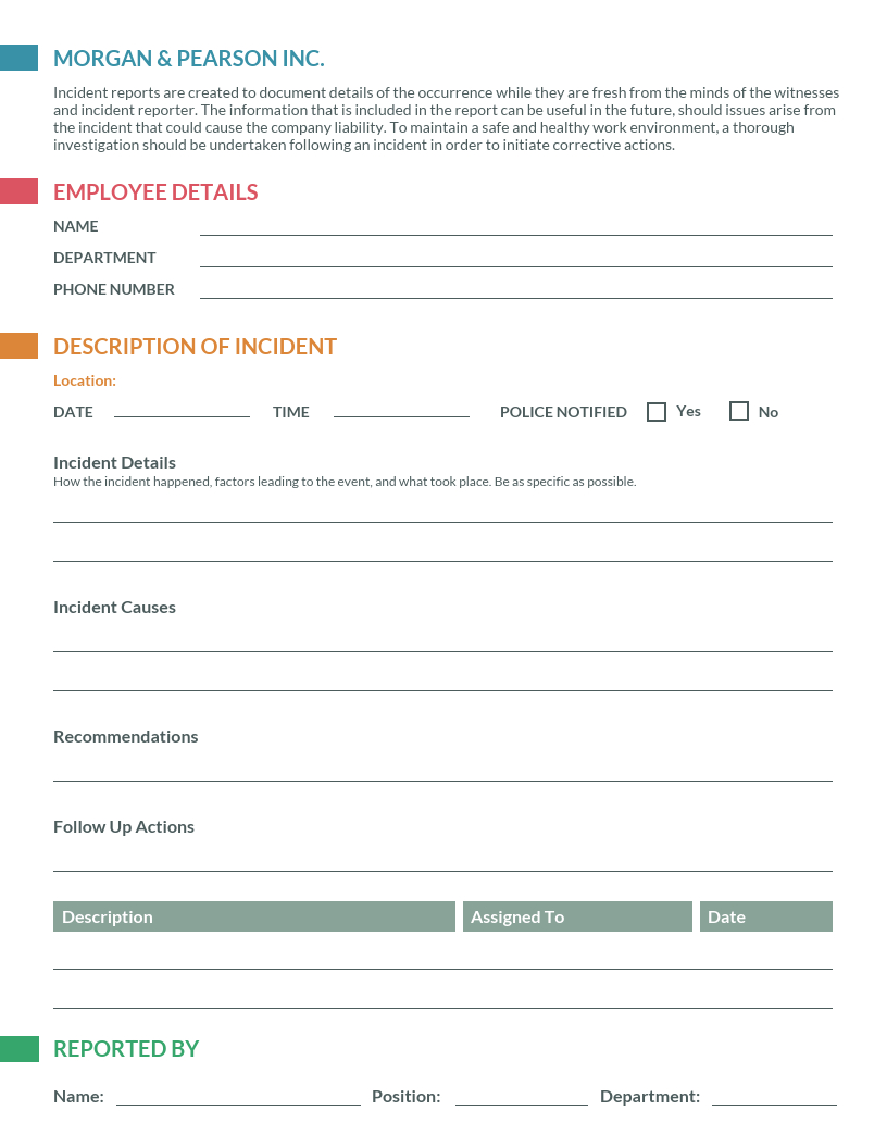 How To Write An Effective Incident Report Incident Report Examples with Serious Incident Report Template