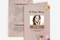 Hummingbird Funeral Card  Funeral Pamphlets for Memorial Card Template Word