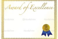 Illustration Of A Certificate Award Of Excellence With Golden Ribbon throughout Award Of Excellence Certificate Template