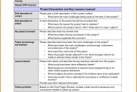 Images Of Lessons Learned Report Sample Template  Evreneter pertaining to Prince2 Lessons Learned Report Template