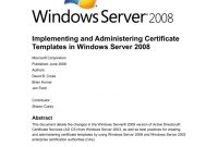 Implementing And Administering Certificate Templates with regard to Active Directory Certificate Templates