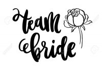 Inscription Team Bride And Peony Flower Handdrawing Of Ink On pertaining to Bride To Be Banner Template