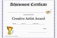 Inspirational Award Certificate Template Free  Best Of Template with regard to Free Art Certificate Templates