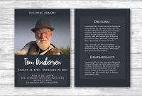 Inspirational Free Funeral Program Template Photoshop  Best Of Template intended for Memorial Brochure Template