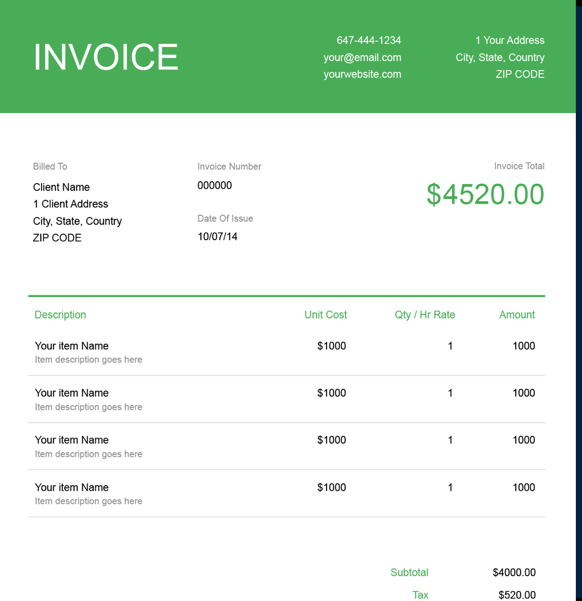 It Consulting Invoice Template  Free Download  Send In Minutes with Software Consulting Invoice Template