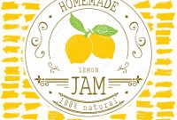 Jam Label Design Template For Lemon Dessert Product With Hand Drawn for Dessert Labels Template