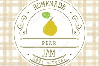 Jam Label Design Template For Pear Dessert Product With Hand in Dessert Labels Template