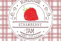 Jam Label Design Template For Strawberry Dessert Product With Hand inside Dessert Labels Template